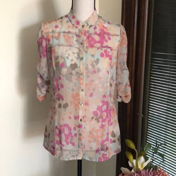 Banana Republic | Blouse with Ruched Sleeves Size S - Picture 1 of 11